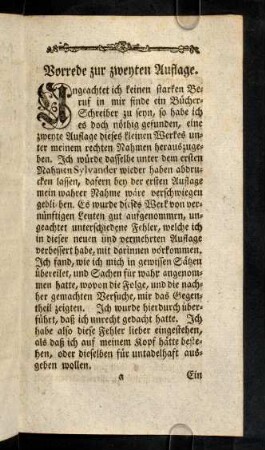 A1r-A4v, Vorrede zur zweyten Auflage.