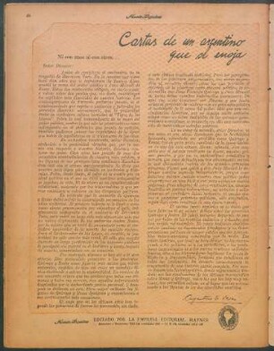 Cartas de un argentino que se enoja : Ni con unos ni con otros...
