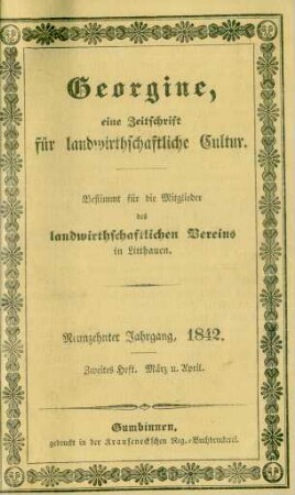 Neunzehnter Jahrgang, 1842. Zweites Heft. März u. April.