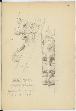 Nikolaikirche, Zerbst: Detail (aus: Skizzen- und Fotoalbum 11)