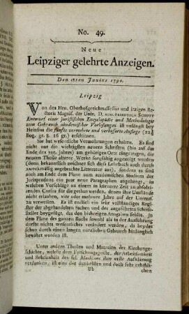 No. 49. Den 18ten Junius 1790.