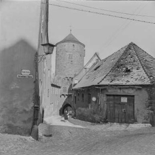 Bautzen Winterbilder : Bautzen. Schloßstraße. Blick zum Nicolaiturm. Winteraufnahme