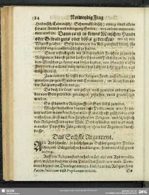 Das Sechste Argument