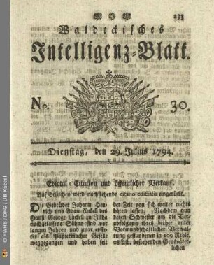 No. 30. Dienstag, den 29. Julius 1794
