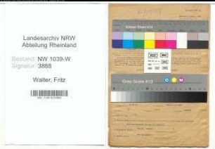 Entnazifizierung Fritz Walter , geb. 16.07.1901 (Vollziehungsbeamter)