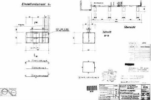Oberkochen: Empf.-Gebäude Bst.-Überdachung Gleis 1 STA,Dach,Bewehr,Einzelfundament,Übers.