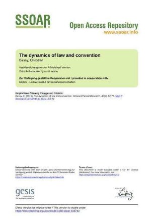 The dynamics of law and convention
