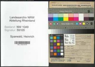 Entnazifizierung Heinrich Sparwald , geb. 17.04.1904 (Schreiner)