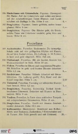 Porzellane (Nr. 389-509)