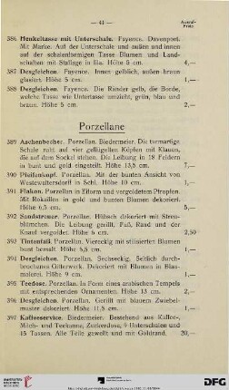 Porzellane (Nr. 389-509)