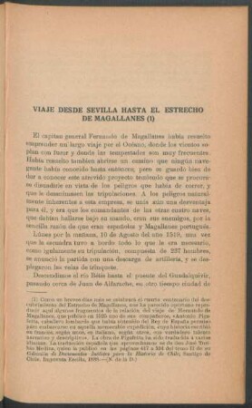 Viaje desde Sevilla hasta el Estrecho de Magellanes