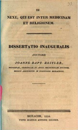 De nexu, qui est inter medicinam et religionem