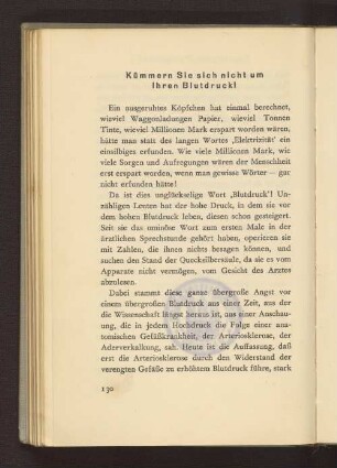 Kümmern Sie sich nicht um Ihren Blutdruck
