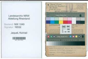 Entnazifizierung Konrad Jaquet , geb. 27.05.1888 (Bahnsekretaer)