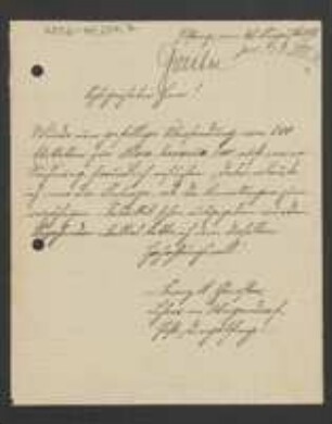 Brief von Franz Xaver Gierster an Unbekannt