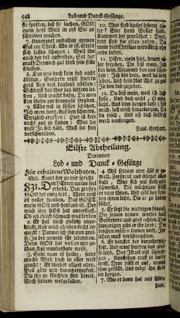 Eilfte Abtheilung. Lob- und Danck-Gesänge.