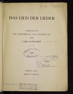 Das Lied der Lieder