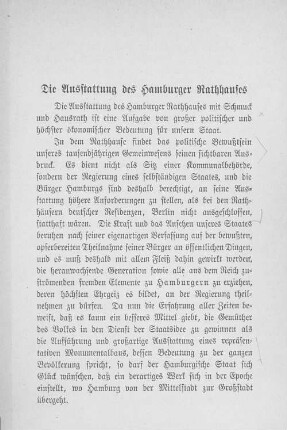 Die Ausstattung des Hamburger Rathauses