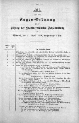Tages-Ordnung No. 9. (143-166), 11. April 1906