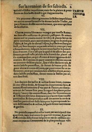 Articles accordez pour la trève générale
