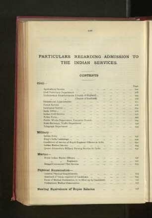 Regulations for Admission to the Indian Services