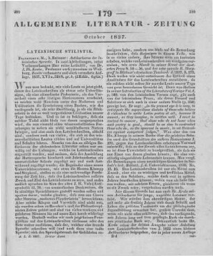 Krebs, J. P.: Antibarbarus der lateinischen Sprache. In zwei Abtheilungen nebst Vorbemerkungen über reine Latinität. 2. Aufl. Frankfurt am Main: Brönner 1837