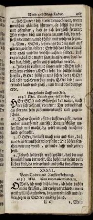 XXXVI. Vom Tode und Auferstehung. - XL. Um Segen zur Beruffs- Arbeit.
