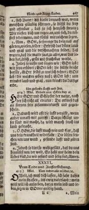XXXVI. Vom Tode und Auferstehung. - XL. Um Segen zur Beruffs- Arbeit.