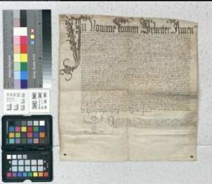 Notariatsinstrument über aus der Nachlassenschaft des Gurlach Hulter stammenden Einkünfte des Brigittenaltars im Dom zu Paderborn.