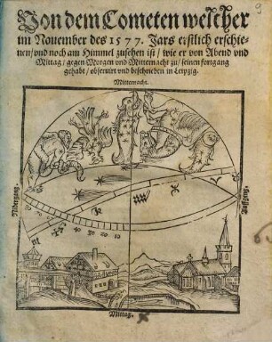 Von dem Cometen, welcher im November des 1577. Jars erstlich erschinen und noch am Himmel zu sehen ist ...