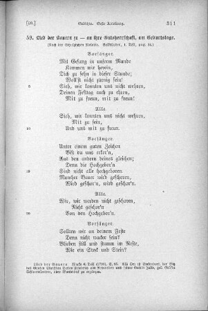 59. Lied der Bauern zu - an ihre Gutsherrschaft, am Geburtstage.