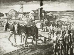 Begegnung zwischen Kumpel und Bauer