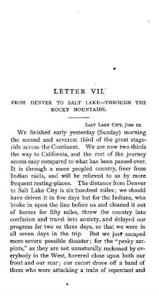 LETTER VII. FROM DENVER TO SALT LAKE-THROUGH THE ROCKY MOUNTAINS.