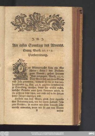 Am ersten Sonntage des Advents. Evang. Matth. 21. 1 - 9.