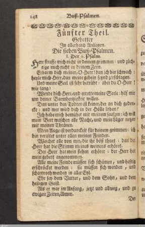 Fünfter Theil: Gebetter In allerhand Anliegen.