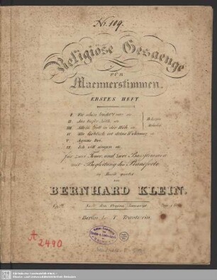1: Erstes Heft. Op. 22
