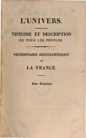 France : dictionnaire encyclopédique, 5