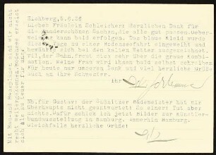 Liebes Fräulein Schleicher! Herzlichen Dank für die...