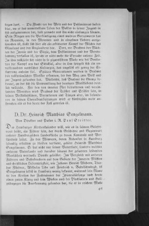 D. Dr. Heinrich Matthias Sengelmann.