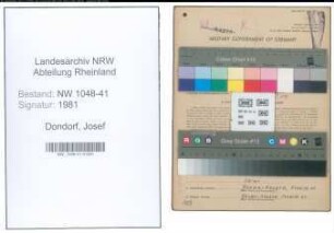 Entnazifizierung Josef Dondorf , geb. 24.06.1912 (Polizist)