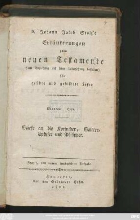 H. 4: Briefe an die Korinther, Galater, Epheser und Philipper