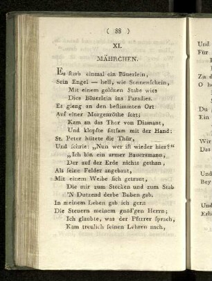 XI. Mährchen.