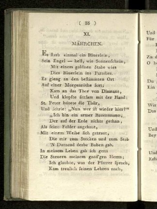 XI. Mährchen.