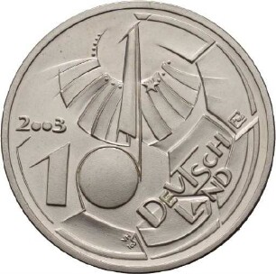 Künstlerprobe von Victor Huster für eine 10 Euro- Münze auf die Fußballweltmeisterschaft 2006