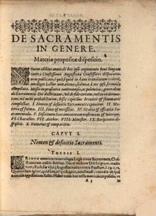 Disputatio Theologica De Sacramentis In Genere
