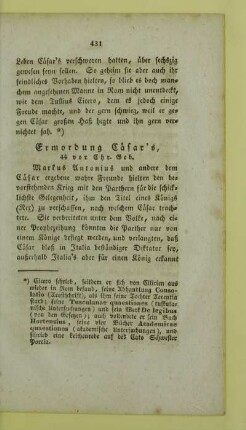 Ermordung Caesar's, 44 vor Chr. Geb