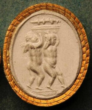 Cupido und Psyche tragen einen Korb auf dem Kopf (Daktyliothek, Supplement)