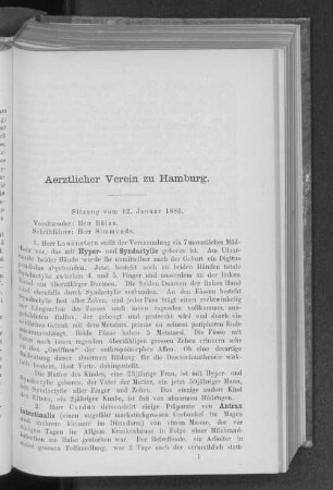 Sitzung vom 12. Januar 1886.