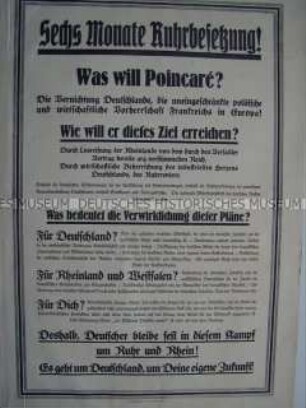 Maueranschlag zum Protest gegen die Rhein- und Ruhrbesetzung