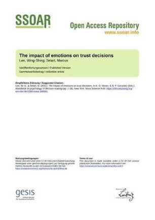 The impact of emotions on trust decisions